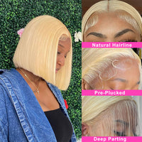 613 Blonde Wig Colored Bob Wig Human Hair Wigs Brazilian Human Hair Wig Glueless Bone Straight Bob Wig