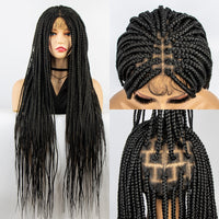 Synthetic Full Lace Wig Braided Wigs Crochet Box Wig Braid 36 Inches Braiding Hair Knotless Box Braids Wigs