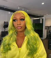 Green 13x6 Transparent Lace Front Wig Body Wave Wigs 613 Colored 13x4 Lace Front Blonde Human Hair Pre Plucked Wigs