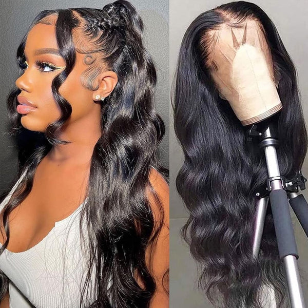 13x4 HD Transparent Body Wave Lace Front Human Hair Wigs 360 Lace Frontal Wig 30 Inch 4x4 Closure Wig Deep Part