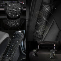 Black Diamond Crystal Car Gear Shift Cover Glitter Rhinestone Auto Shifter Hand Brake Cover Bling Car Interior Accessories - Divine Diva Beauty