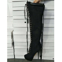 Cross Tied Party Over The Knee Boots Sexy High Heels Thigh High Boots 11+