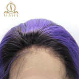1B Purple Omber Colored 13x4 Lace Front Human Hair Wigs For Black Women Lace Frontal Wig Preplucked Straight Hair Nabeauty Remy - Divine Diva Beauty