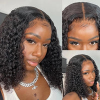 Brazilian Short Curly Bob Lace Front Human Hair Wigs PrePluck With Baby Hair Deep Wave Frontal Wig Water Wave Lace Wig