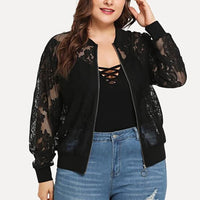 Lace Sleeve Plus Size avail Jacket outerwear