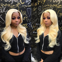 Body Wave Blonde Lace Front Wig Human Hair Brazilian Wigs 28 30 Inch Honey Blonde Straight 613 Lace Frontal Wig - Divine Diva Beauty