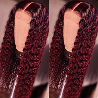 Giner Orange Synthetic Lace Front Wig Long Curly High Temperature Fiber  With Middle Part Baby Hair