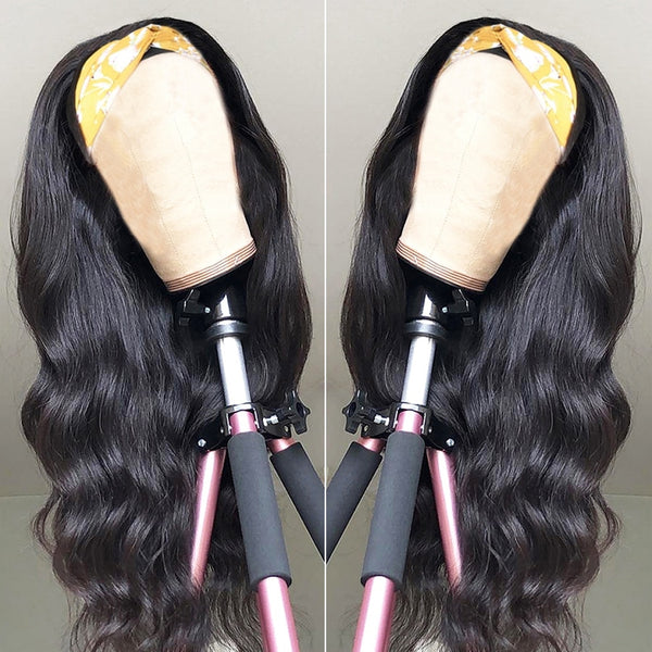 Body Wave Headband Wigs Human Hair Glueless Peruvian Remy Wigs Body Wave Wavy Remy Head Bands Wigs 180% Density