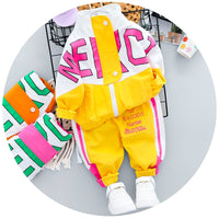 Hot Kid Tracksuit Boy Girl Clothing Long Sleeve Letter Zipper Outfit Infant Baby Clothes bby