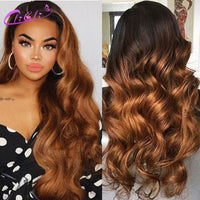 Ombre Lace Front Wig Human Hair Wigs Brazilian Body Wave Lace Front Wig 13X4 Blonde Lace Frontal Wig On ****Sale