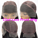13x4 Transparent Lace Front Wigs With Bangs Straight Lace Front Human Hair Wig Pre Plucked Remy Hair - Divine Diva Beauty