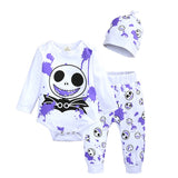 Baby Boy Halloween Costumes Clothes Set Skull Infants Toddler Outfits Long Sleeve Hooded Cartoon Ghost Tops Pull over Pants