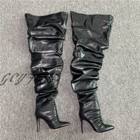 Over-the-knee Boots Pointed Toe Thin Heels Boots
