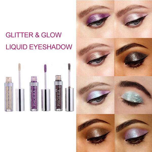 Pearly Liquid Eyeshadow Metallic Glitter Watery Sparkling Liquid Eyeshadow Long Lasting Waterproof Eye Pigments Makeup Cosmetics
