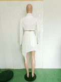 2 pcs Women Set Solid Ruched Notched Blazer Mini Dress - Divine Diva Beauty