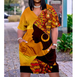 afrocentric Print Midi Dress plus size avail