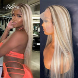 Mix Pink Highlight Wig Human Hair Blonde Piano Color Lace Front Human Hair Wigs 613 hd Lace Frontal Wig - Divine Diva Beauty