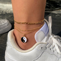 Iced Out Rhinestone Crystal Miami Cuban Anklet Padlock Pendant Anklet On Foot Barefoot Sandals Jewelry