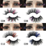 5D Colored Lashes 25MM False Eyelashes Box Package 3D Fluffy Natural Mink Lashes Vendor Makeup Eyelash Extension