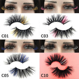 5D Colored Lashes 25MM False Eyelashes Box Package 3D Fluffy Natural Mink Lashes Vendor Makeup Eyelash Extension