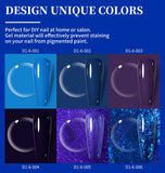Fall Winter Gel Nail Polish 6 Colors- Soak Off UV LED Gel Nail Polish Blue Glitter Colors, 8ml each Nail Gel Manicure Kit