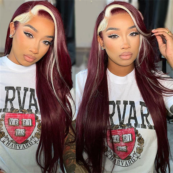 Stripe Lace Front WigS Pre Plucked 4x4 Lace Frontal Human Hair Highlight Wigs *****SALE