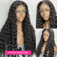 200% Water Wave Lace Front Wigs Pre Plucked With Baby Hair Curly Human Hair Wigs Deep Wave Frontal Wigs Lace Closure