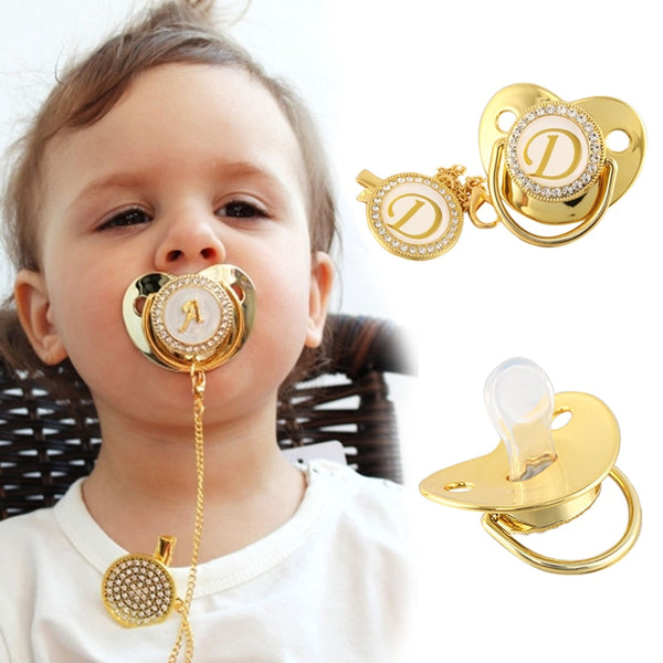 Name Initial Letter Baby Pacifier and Pacifier Clips bby