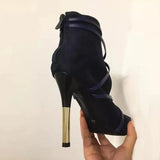 Pumps Fashion Peep Toe Work Thin Heel Female Stiletto Cross Strap Solid Color High Heel Ladies Shoes