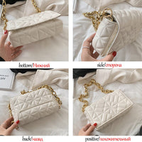 Designer Branded Solid Color Thick Chain Quilted Shoulder Bags Summer New Fashion Purses and Handbag Clutch Flap
