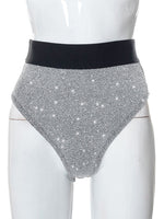 Sexy Shiny Silver Bodycon Shorts