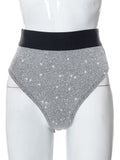 Sexy Shiny Silver Bodycon Shorts