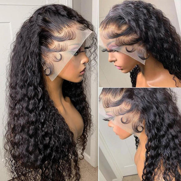 13x4 HD Lace Loose Deep Wave Frontal Wig Brazilian 30 Inch Water Wave Lace Front Human Hair Wigs  Curly Human Hair Wig - Divine Diva Beauty