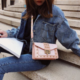 Crossbody Bags for Women Rivet Patent Leather Wide Shoulder Bag purse