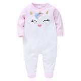 Baby Clothing Girls Pink Romper Cartoon Kids Pajamas Long Sleeve outfits bby
