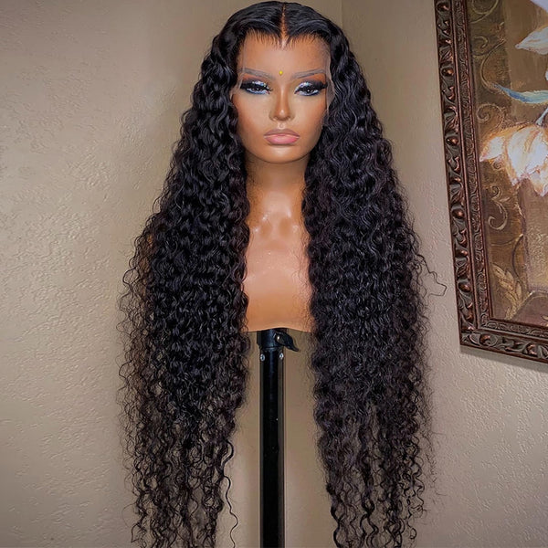 30 40 Inch Curly Lace Front Human Hair Wigs  Brazilian Loose Deep Wave 13x6 Lace Frontal Wig Human Hair Pre Plucked