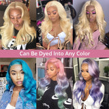 613 Honey Blonde 13x4 HD Transparent Lace Frontal Human Hair Wigs Pre Plucked 180% Brazilian Body Wave Lace Front Wig - Divine Diva Beauty