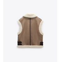 Fashion Thick Warm Lambswool Imitation Leather Vest Coat outerwear
