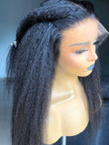 250 Density Yaki Kinky Straight Short Bob Human Hair Wigs Brazilian Human Hair T Part HD Transparent Lace Wig - Divine Diva Beauty