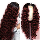 ****SALE Ombre T1b/99j Lace Front Wig 13x4 Loose Deep Wave Frontal Wig 32 34 Inch Burgundy Lace Front Wig Colored Curly 4x4 Closure Wig