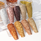 6Pc Iridescent Nail Fine Glitter Sugar Powder Colorful Chrome Pigment Dust for UV Nail Polish Nails Decoration