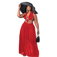 Two Piece Set Women Skirts Sets Sexy Mesh Bra and Maxi Skirt plus size avail