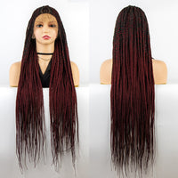 Braided Wigs Synthetic Full Lace Wig Braid African With Baby Hair Braided Lace Front Wigs 34 inches