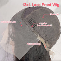 13x4 Afro Kinky Curly Lace Front Human Hair Wigs Lace Frontal Wig Curly Human Hair Remy Brazilian Side Part Pre-Plucked