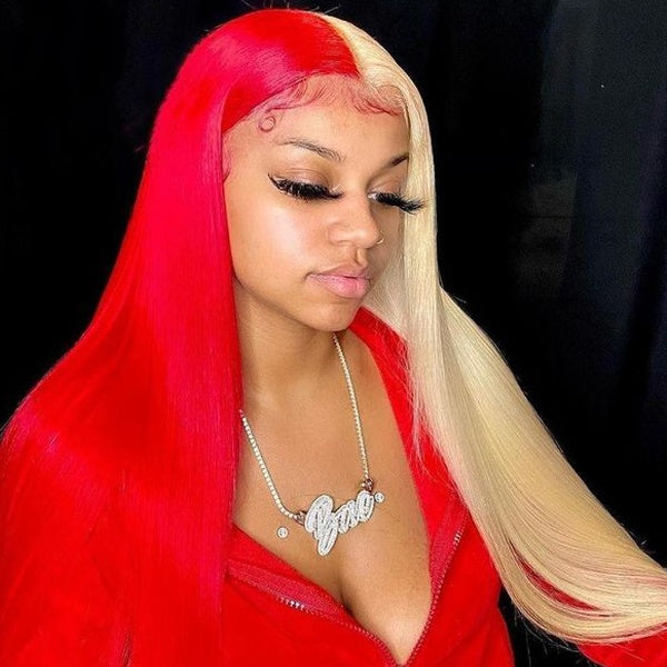 613 Blonde Highlight Lace Front Wig Human Hair Red Wig Colored Human Hair Wigs Hd Transparent Lace Frontal Wig Human Hair Highlight