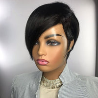 Short Pixie Cut Wig 13X6x1 Side Part Bob Lace Front Human Hair Wigs Transparent Lace Wig Preplucked Hair