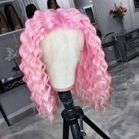 Short Wigs Synthetic Lace Front Wig Lace Frontal Wig Hot Pink Blue Lace Front Wigs Short Bob Style Wig