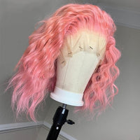 Short Wigs Synthetic Lace Front Wig Lace Frontal Wig Hot Pink Blue Lace Front Wigs Short Bob Style Wig