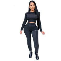 Crop Top Leggings Bodycon Matching Sets Fitness Lucky Label Tracksuits 2 Two Piece Sets