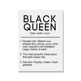 Canvas Painting Black King and Queen Definition Quote Posters Prints Bedroom Melanin Wall Art Black Beauty Home Decor No Frame - Divine Diva Beauty